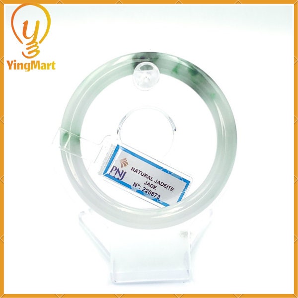 YingCollection 56mm PNJ220873 Certified Natural Color Green With Black Brown Spot Jadeite Jade Bangle Bracelet, Real Gemstone, Jewelry