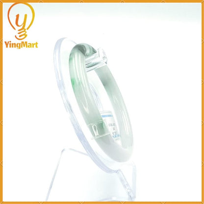 YingCollection 56mm PNJ220873 Certified Natural Color Green With Black Brown Spot Jadeite Jade Bangle Bracelet, Real Gemstone, Jewelry