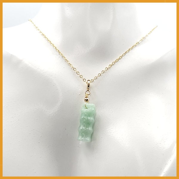 Yingmart Light Green Bamboo Burmese Myanmar Genuine Jadeite Jade Grade A Hand Craving Semi-Translucent Pedant