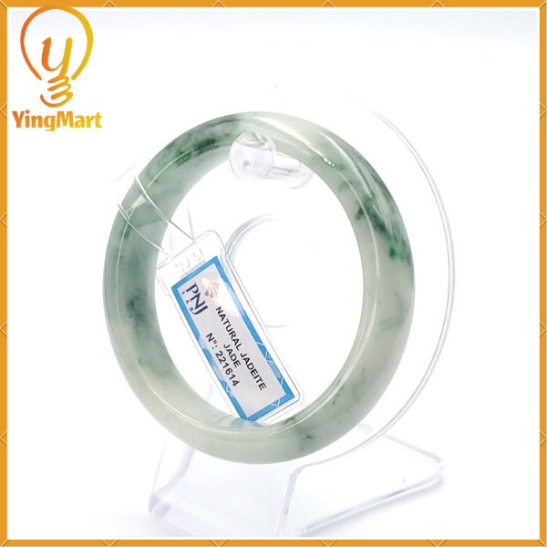 Jade Bangle 56mm PNJ221614 Certified | Yingmart Natural Color Green White to Green, Grey White, Brown, and Black Grey for Men, Grandmother