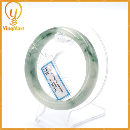 Jade Bangle 56mm PNJ221614 Certified | Yingmart Natural Color Green White to Green, Grey White, Brown, and Black Grey for Men, Grandmother