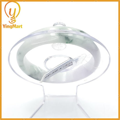 YingCollection 58mm PNJ221616 Certified Natural Color Green With Black Brown Spot Jadeite Jade Bangle Bracelet, Real Gemstone, Jewelry