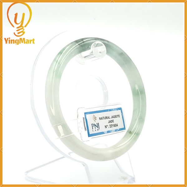 YingCollection 58mm PNJ221604 Certified Natural Color Green With Black Brown Spot Jadeite Jade Bangle Bracelet, Real Gemstone, Jewelry