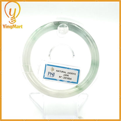 YingCollection 58mm PNJ221604 Certified Natural Color Green With Black Brown Spot Jadeite Jade Bangle Bracelet, Real Gemstone, Jewelry