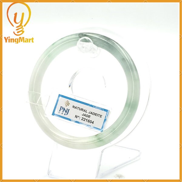 YingCollection 58mm PNJ221604 Certified Natural Color Green With Black Brown Spot Jadeite Jade Bangle Bracelet, Real Gemstone, Jewelry