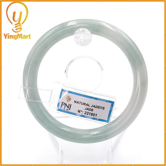 YingCollection 59mm PNJ221601 Certified Natural Color Green With Black Brown Spot Jadeite Jade Bangle Bracelet, Real Gemstone, Jewelry