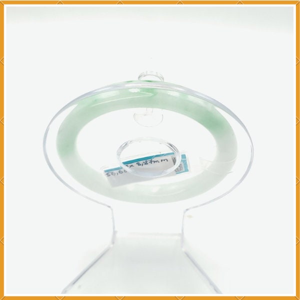 YingCollection 56mm PNJ222540 Certified Natural Color Green With Black Brown Spot Jadeite Jade Bangle Bracelet, Real Gemstone, Jewelry