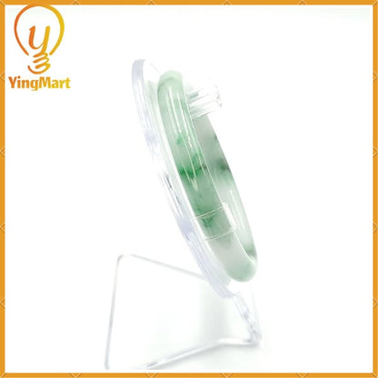 YingCollection 56mm PNJ222550 Certified Natural Color Green With Black Brown Spot Jadeite Jade Bangle Bracelet, Real Gemstone, Jewelry