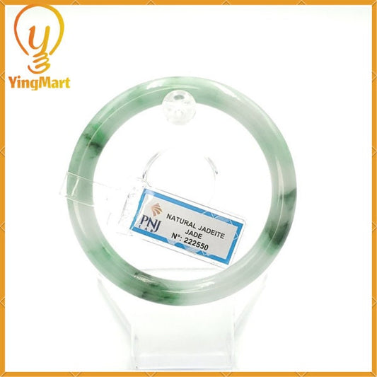 YingCollection 56mm PNJ222550 Certified Natural Color Green With Black Brown Spot Jadeite Jade Bangle Bracelet, Real Gemstone, Jewelry