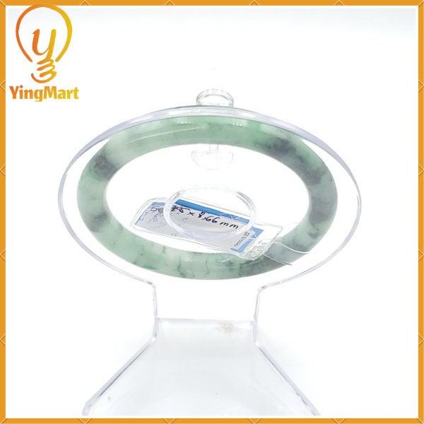 YingCollection 56mm PNJ222554 Certified Natural Color Green With Black Brown Spot Jadeite Jade Bangle Bracelet, Real Gemstone, Jewelry