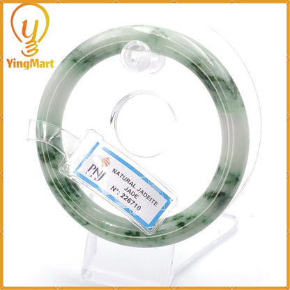 Jade Bangle 58mm PNJ226710 Certified | Yingmart Natural Color Green White to Green, Grey White, Brown Jadeite Jade Bracelet for Men, Women.