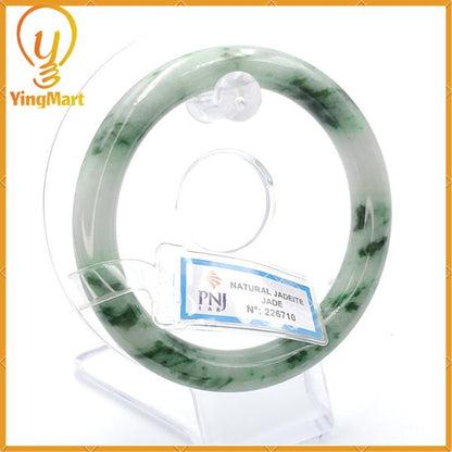 Jade Bangle 58mm PNJ226710 Certified | Yingmart Natural Color Green White to Green, Grey White, Brown Jadeite Jade Bracelet for Men, Women.
