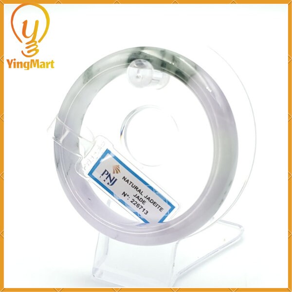 YingCollection 58mm PNJ226713 Certified Natural Color Green With Black Brown Spot Jadeite Jade Bangle Bracelet, Real Gemstone, Jewelry