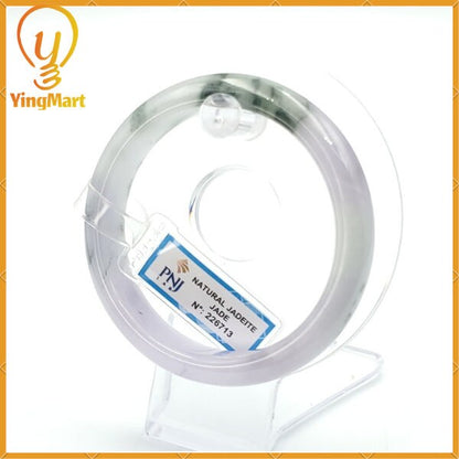 YingCollection 58mm PNJ226713 Certified Natural Color Green With Black Brown Spot Jadeite Jade Bangle Bracelet, Real Gemstone, Jewelry