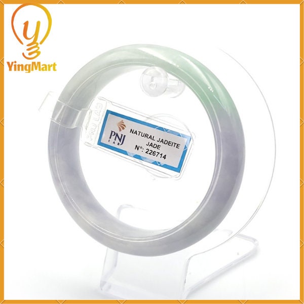 Jade Bangle 58mm PNJ226714 Certified | Yingmart Natural Color White to Green, Very Light Purple Jadeite Jade Bracelet for Men, Women.