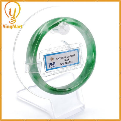 Jade Bangle 54mm PNJ202634 Certified | Yingmart Natural Color Green White to Green, Light Grey Jadeite Jade Bracelet for Men, Women.
