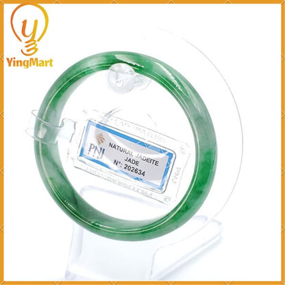 Jade Bangle 54mm PNJ202634 Certified | Yingmart Natural Color Green White to Green, Light Grey Jadeite Jade Bracelet for Men, Women.
