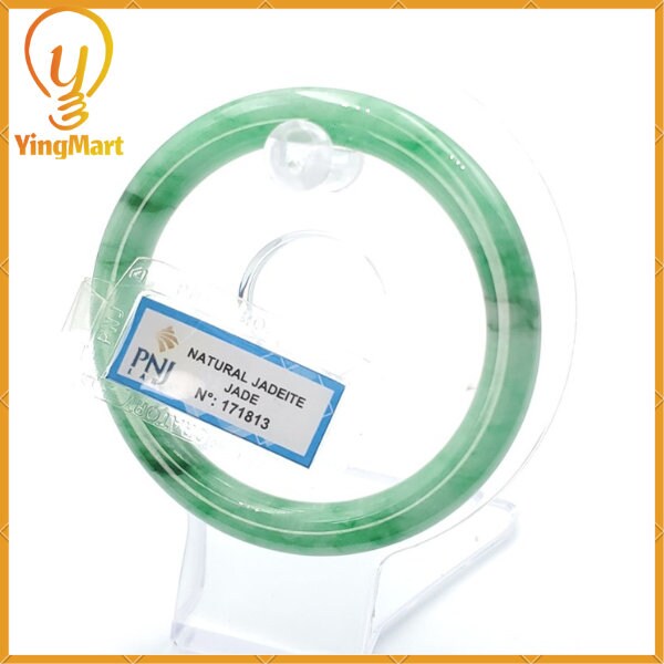 Jade Bangle 55mm PNJ171813 Certified | Natural Color Green White to Green, Grey Jadeite Jade Bracelet for Men, Women, Grandmother, Sister