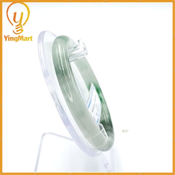 YingCollection 59mm PNJ223238 Certified Natural Color Green With Black Brown Spot Jadeite Jade Bangle Bracelet, Real Gemstone, Jewelry