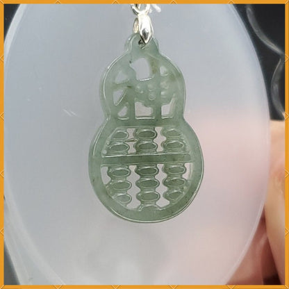 Yingmart Light Blue Hulu  Genuine Jadeite Jade Grade A Hand Craving Pedant with Hook setting