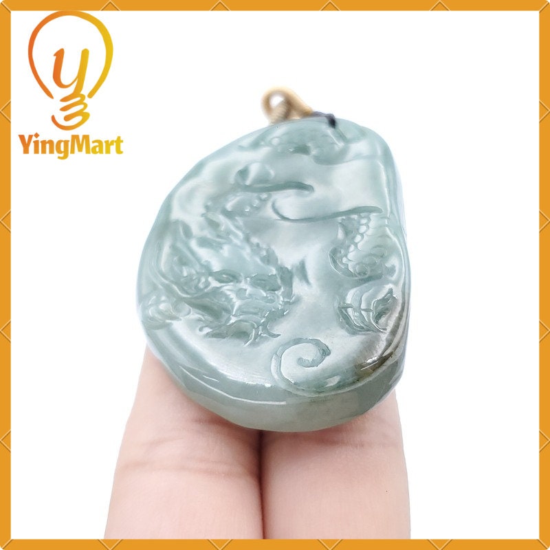 Yingmart  100% Natural Myanmar Jade Pendant Hand Carved Dragon Myanmar Genuine Jadeite Real Jade Grade A Type A