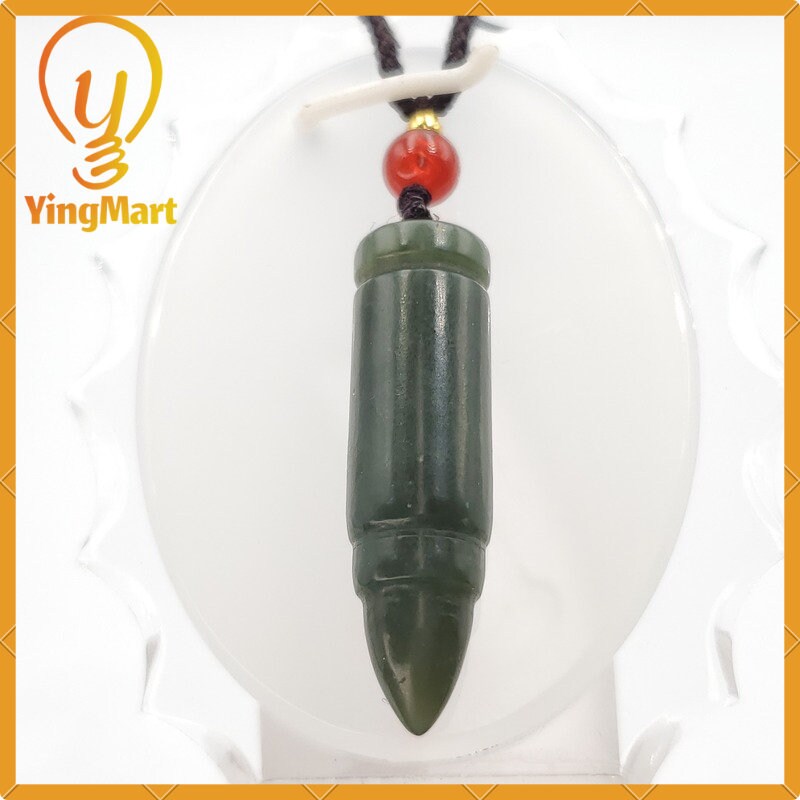 Yingmart Natural 100% Nephrite Rectangular Smooth Pendant Hand Carved  Burmese Myanmar Genuine Real Jade Grade A Type A
