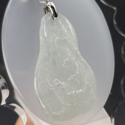 Yingmart High-Quality Translucent White  Phoenix Burmese Myanmar Genuine Jadeite Jade Grade A Hand Craving Pedant with 925S Hook Setting