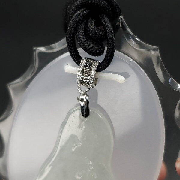 Yingmart High-Quality Translucent White  Phoenix Burmese Myanmar Genuine Jadeite Jade Grade A Hand Craving Pedant with 925S Hook Setting