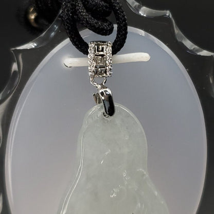 Yingmart High-Quality Translucent White  Phoenix Burmese Myanmar Genuine Jadeite Jade Grade A Hand Craving Pedant with 925S Hook Setting