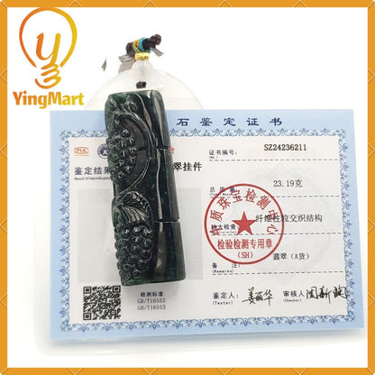 Yingmart Jade Pendant 100% Natural Burmese Myanmar Genuine Jadeite Real Jade Grade A Type A Hand Carved