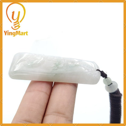 Yingmart Translucent Landscape Hand Carved 100% Genuine Jadeite Jade  Burmese Myanmar Real Jade Grade A Type A