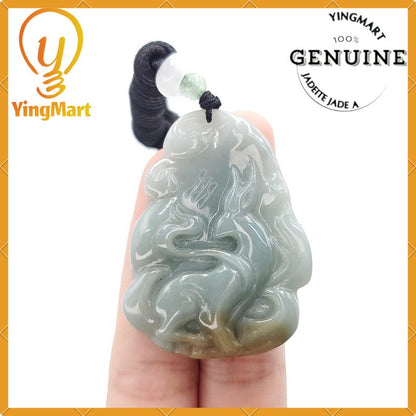 Yingmart 100% Natural Jade Pendant Hand Carved  Burmese Myanmar Genuine Jadeite Real Jade Grade A Type A