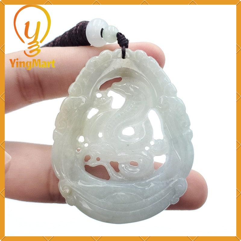 Yingmart Jade Zodiac Snake 100% Natural Jade Pendant  Burmese Myanmar Genuine Jadeite Real Jade Grade A Type A Hand Carved