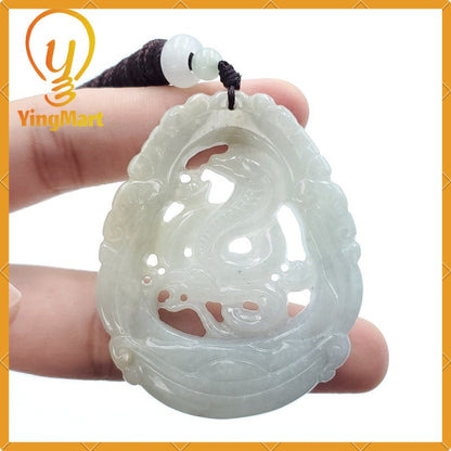 Yingmart Jade Zodiac Snake 100% Natural Jade Pendant  Burmese Myanmar Genuine Jadeite Real Jade Grade A Type A Hand Carved