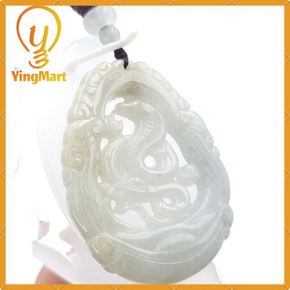Yingmart Jade Zodiac Snake 100% Natural Jade Pendant  Burmese Myanmar Genuine Jadeite Real Jade Grade A Type A Hand Carved