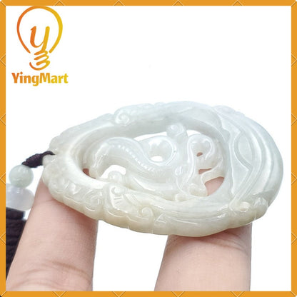 Yingmart Jade Zodiac Snake 100% Natural Jade Pendant  Burmese Myanmar Genuine Jadeite Real Jade Grade A Type A Hand Carved