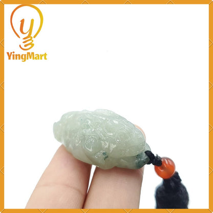 Yingmart Fortune Pixiu Pendant 100% Natural  Burmese Myanmar Genuine Jadeite Real Jade Grade A Type A Hand Carved