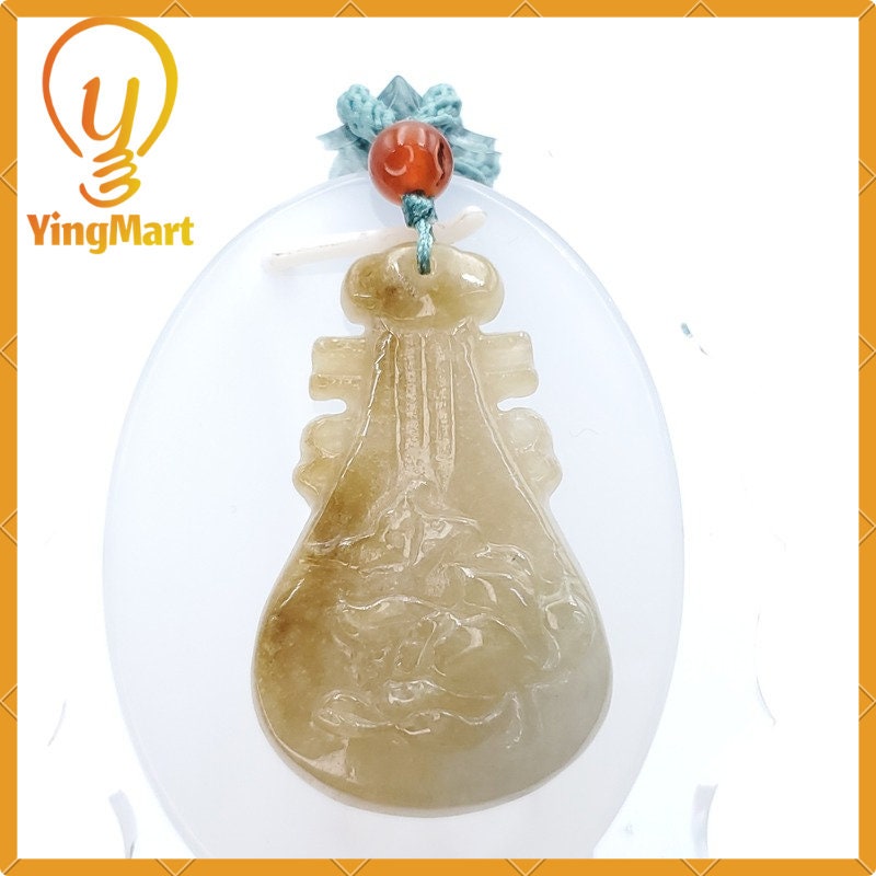 Yingmart Natural Burmese Jade Grade A Ruyi Pipa Burmese Myanmar Genuine Jadeite Real Jade Grade A Type A Hand Carved