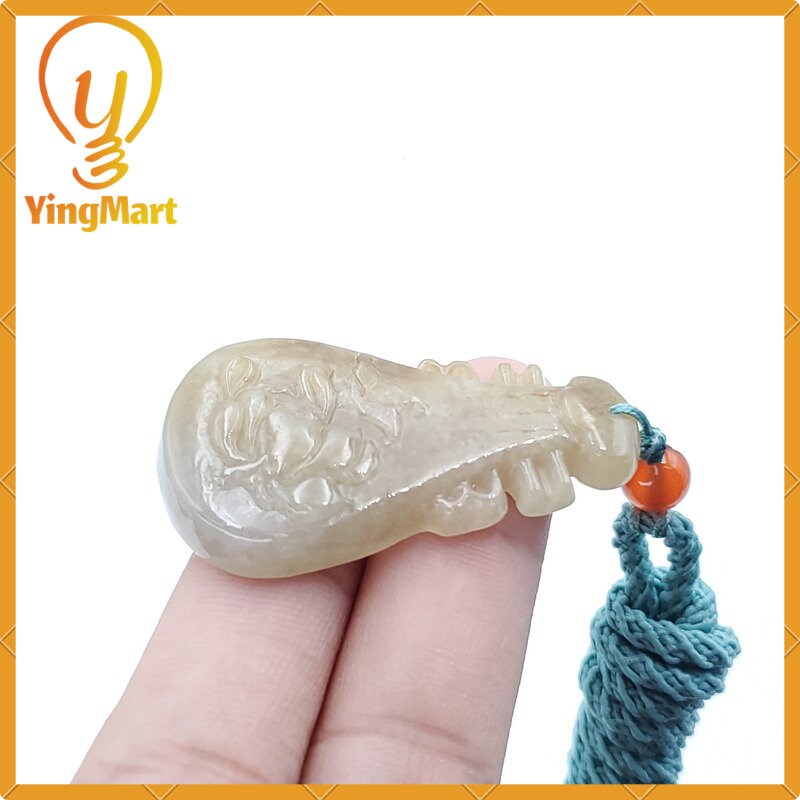 Yingmart Natural Burmese Jade Grade A Ruyi Pipa Burmese Myanmar Genuine Jadeite Real Jade Grade A Type A Hand Carved