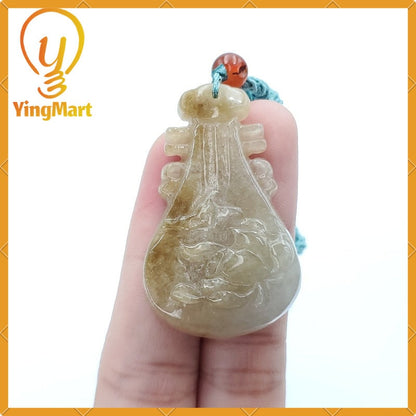 Yingmart Natural Burmese Jade Grade A Ruyi Pipa Burmese Myanmar Genuine Jadeite Real Jade Grade A Type A Hand Carved