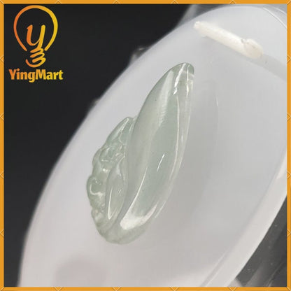 Yingmart Translucent Icy White Chipmunk Burmese Myanmar Genuine Jadeite Jade Grade A Hand Craving  Pedant