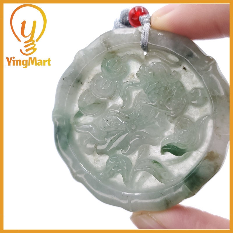 Yingmart Feng Shui Pi Xiu Pendant  100% Genuine Jadeite Real Jade Type A Grade A Hand Carved