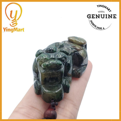 Yingmart Natural Marble PiXiu Pendant Genuine Jadeite Real Jade Type A Grade A Type A Hand Carved
