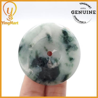Yingmart Donut Jade Pendant 100% Genuine Jadeite Real Jade Type A Grade A Type A Hand Carved