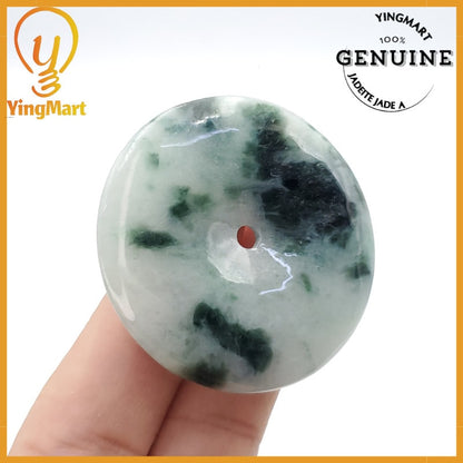 Yingmart Donut Jade Pendant 100% Genuine Jadeite Real Jade Type A Grade A Type A Hand Carved
