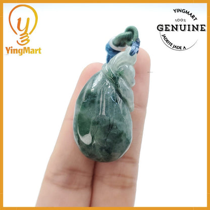 Yingmart Fei Cui Money Bag Jade Pendant 100% Genuine Jadeite Real Jade Type A Grade A Hand Carved