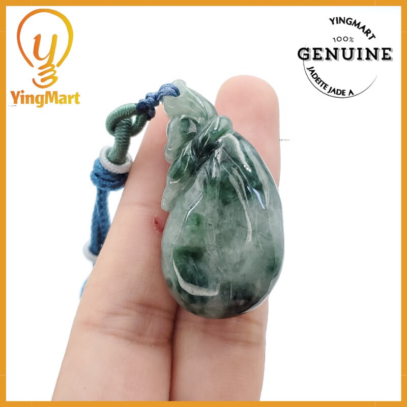 Yingmart Fei Cui Money Bag Jade Pendant 100% Genuine Jadeite Real Jade Type A Grade A Hand Carved