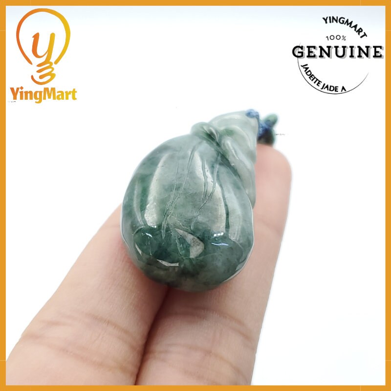 Yingmart Fei Cui Money Bag Jade Pendant 100% Genuine Jadeite Real Jade Type A Grade A Hand Carved