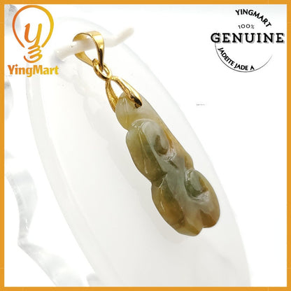 Yingmart Ruyi Jade Pendant 100% Genuine Jadeite Real Jade Type A Grade A Hand Carved