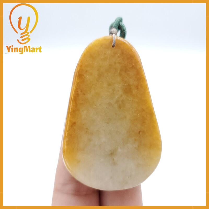 Yingmart Lotus Flower Jade Pendant  100% Genuine Jadeite Real Jade Type A Grade A Hand Carved